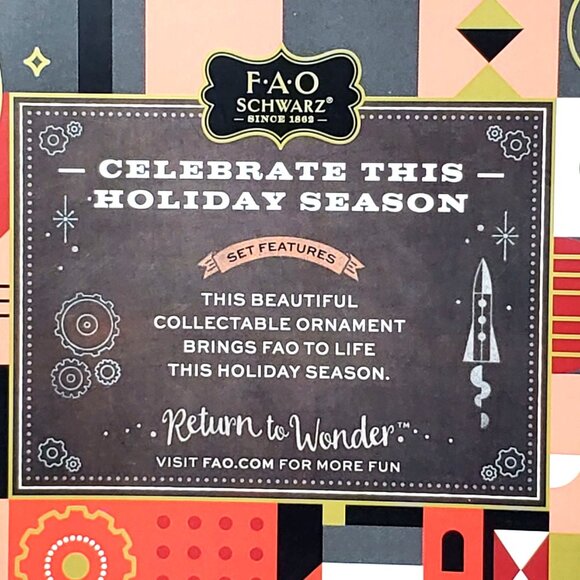 F.A.O. Schwarz Hand Blown Glass Ornament Nutcracker Teddy Bear FAO Gift Bag - Picture 5 of 8